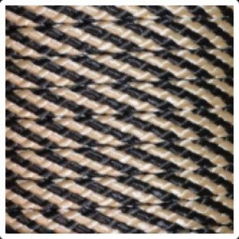 PPM touw 8 mm beige/zwart streep